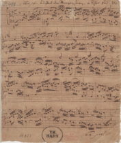 Autograph manuscript of BWV 739