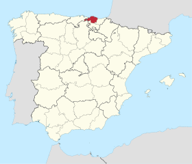 Pozicija Provincije Biskaje na karti Španjolske