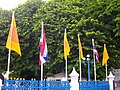การประดับธงชาติไทยร่วมกับธงธรรมจักรในวันสำคัญทางพระพุทธศาสนาในประเทศไทย