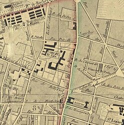 Location of the Rue du Faubourg-Poissonnière gasometer in 1848