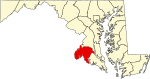 State map highlighting Charles County