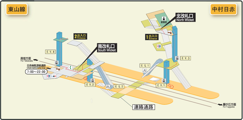 File:Nakamura Nisseki station map Nagoya subway's Higashiyama line 2014.png