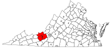 Blacksburg–Christiansburg–Radford metropolitan area - Location.svg