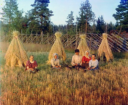 Hankgärdsgård i norra Ryssland. Foto av Sergej Prokudin-Gorskij, 1909