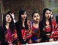 Hajong girls in traditional clothing.