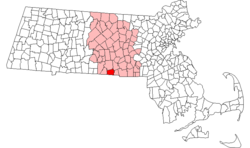 Location in Worcester County in Massachusetts