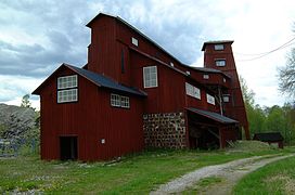 The mining area Långban in eastern Värmland, active between 1711 and 1972.