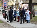 Image 1Orthodox priest Libor Halík with a group of followers. Halík has been chanting daily for over five years against abortion via megaphone in front of a maternity hospital in Brno, Moravia. (from Freedom of speech by country)