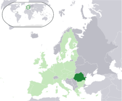 Location of Romania