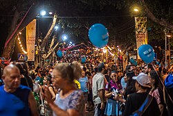 קהל בערב האחרון לפסטיבל רחובות הבינלאומי לפסלים חיים ה-12, ספטמבר 2023