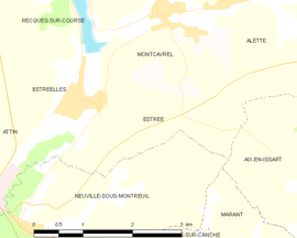 Mapa obce Estrée