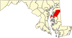 State map highlighting Queen Anne’s County