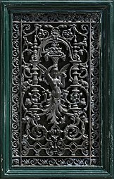 Renaissance Revival - Cast iron door window grill of a building on the Boulevard du Temple no. 42, Paris, unknown architect, c.1850