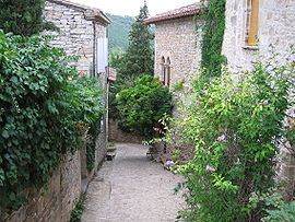 The main road in Bruniquel