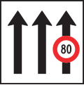 4.77.1 Lane with restriction (here: maximal speed limit)