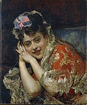 Retrato de Aline Masson con una mantilla