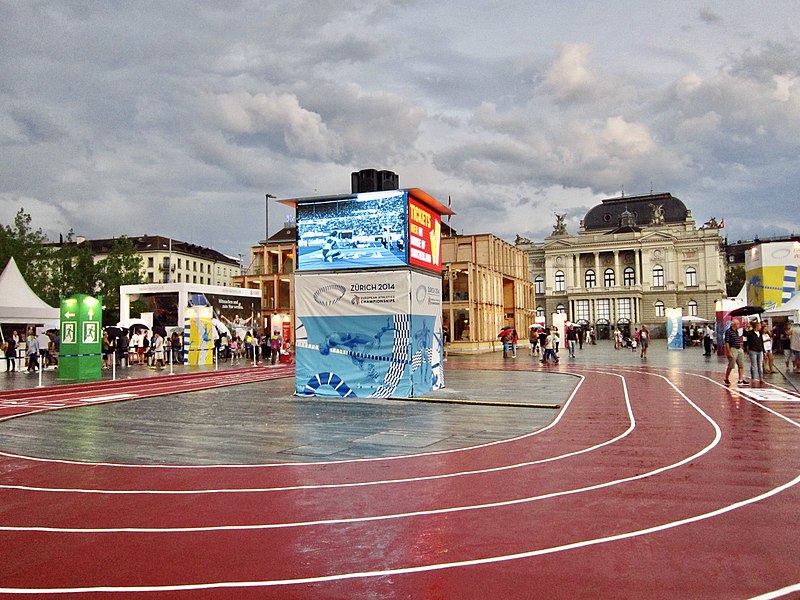 File:2014 Zurich European Athletic Championships - Swiss Village at Sechseläutenplatz (Ank Kumar) 07.jpg