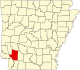 Map of Arkansas highlighting Hempstead County