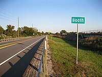 Looking southeast at Booth with BNSF Railway on right