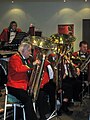 Tuba section in a British Brass band