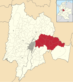 Location of Guavio Province in Colombia