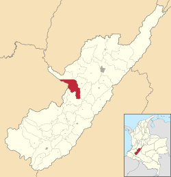 Location of the municipality and town of Campoalegre in the Huila Department of Colombia.