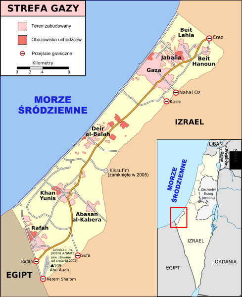 File:Gaza Strip map 2 polish version polska wersja pl.svg