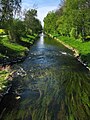 Die Glatt in Rümlang, Blickrichtung Kloten-Opfikon zur Grubenmann-Brücke