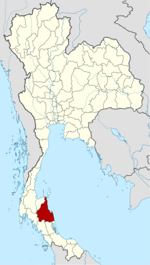 Map of Thailand highlighting Nakhon Si Thammarat province