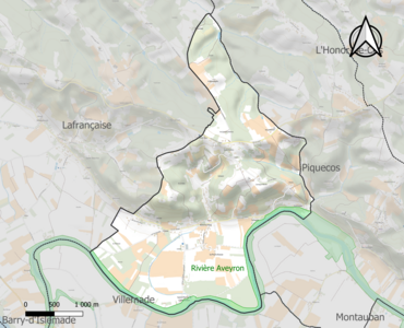 Carte de la ZNIEFF de type 1 sur la commune.