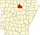 Map of Arkansas highlighting Stone County