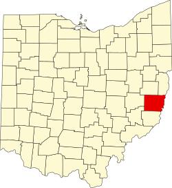 Karte von Belmont County innerhalb von Ohio