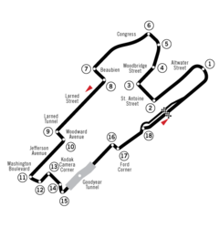 Tracciato di Circuito di Detroit