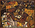 Egon Schiele, Krumau, Casas, 1915