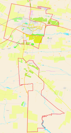 Mapa konturowa Elisty, u góry nieco na lewo znajduje się punkt z opisem „Elista”