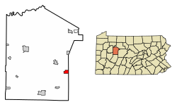 Location of Sykesville in Jefferson County, Pennsylvania.