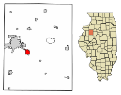 Location of Knoxville in Knox County, Illinois.