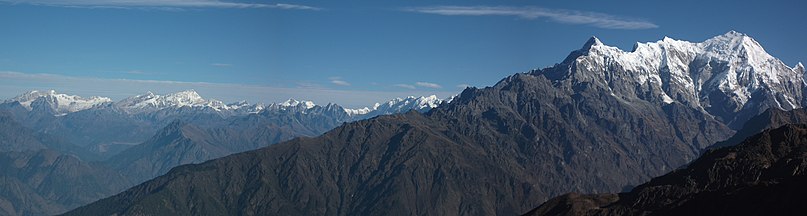 Panoramic view of Langtang Range in Nepal