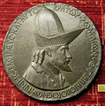 Medal of the Emperor John VIII Palaiologos during his visit to Florence, by Pisanello (1438). The legend reads, in Greek: "John the Palaiologos, basileus and autokrator of the Romans".