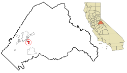 Location in Tuolumne County and the state of California