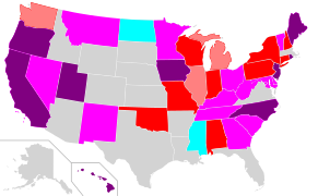 U.S. states offering sex or HIV education in public schools.svg