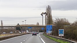 De A2 net voor de Belgische grens