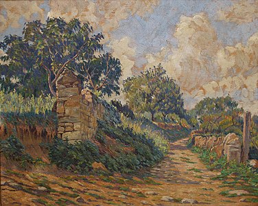 Chemin à Carennac (Lot) (vers 1933-1935), huile sur bois, 32,5 × 41 cm, collection particulière.