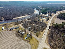 Black River and Wis-54 run through town