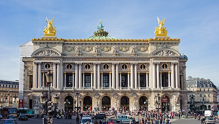 Exterior of the Palais Garnier, Paris, an example of Beaux Arts architecture, by Charles Garnier, 1860–1875[178]