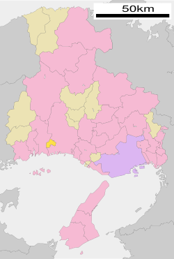 Location of Taishi in Hyōgo Prefecture