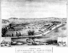 Bird's eye view of first Ekka (Queensland Exhibition), 1876