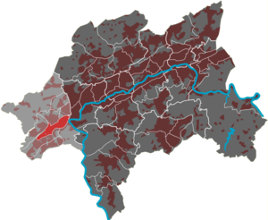 Lage des Quartiers Vohwinkel-Mitte im Stadtbezirk Vohwinkel