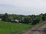 Looking to Bryn-yr-Eos houses, with Whitehurst gardens in the distance.