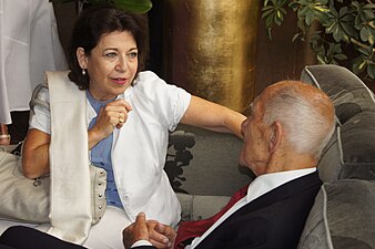 Corinne Lepage et Stéphane Hessel en 2011.